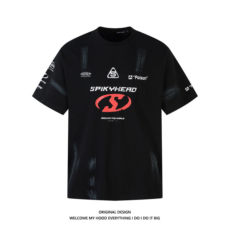 Niche Washing Brush Dirty Distressed Printed Top