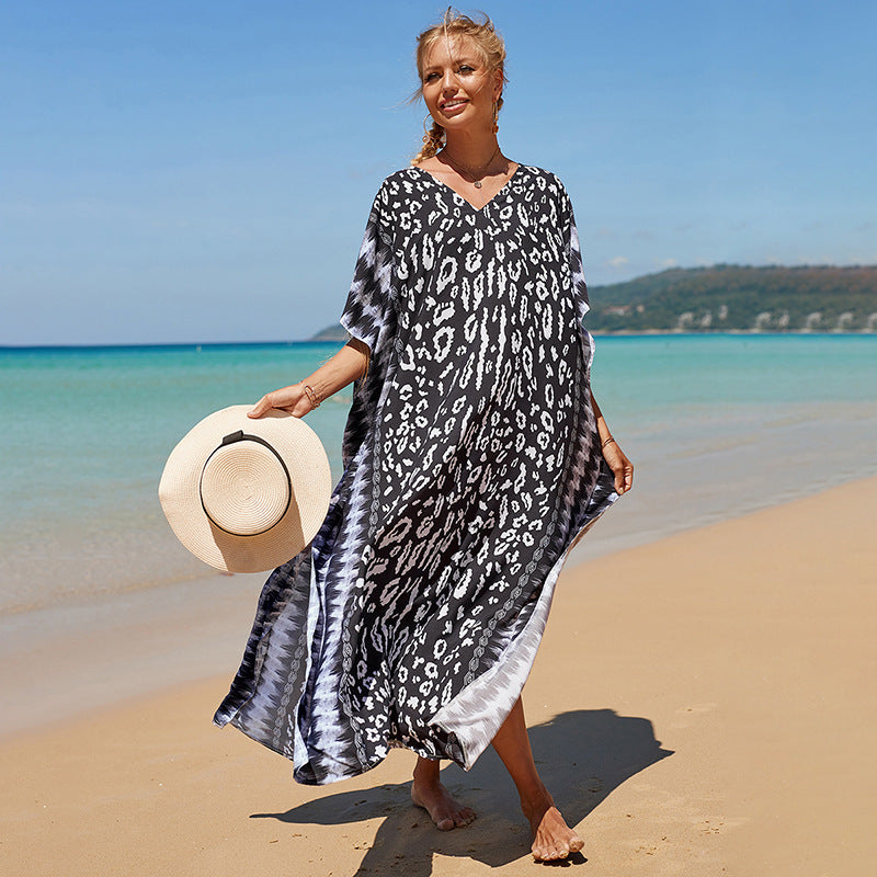 Rayon Print Bikini Swimsuit Cover Up Sun Shirt