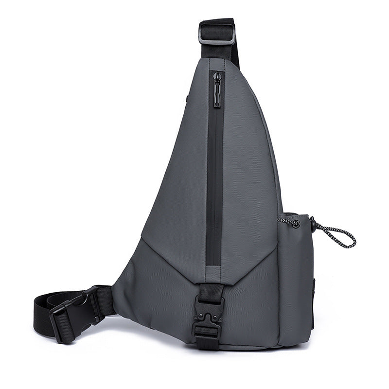 Derm Mens Crossbody Motorcycle Chest Bag Triangle Sunday Bag Waterproof Durable Everyday Carry Gray Black Green Blue