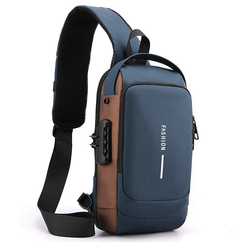Anti Theft Chest Bag for Men Password Secure Multifunctional Casual Travel Shoulder Bag