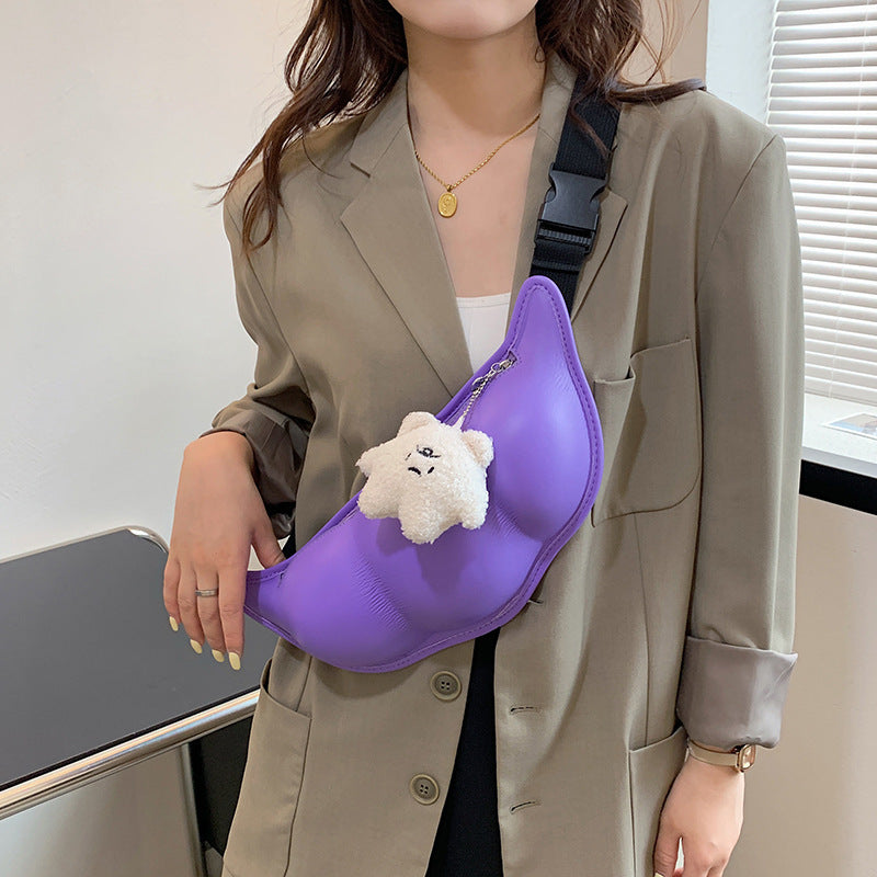 Green PU Sling Messenger Bag For Women And Men Shoulder Crossbody Mobile Phone Pocket 38x17x7cm