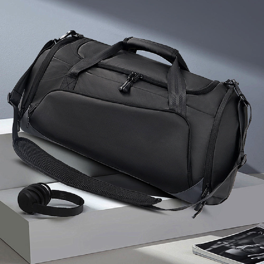 Independent Shoe Warehouse Travel Bag Crossbody Fitness Bag For Sports Training Urban Style Black PU 24 Inch Breathable