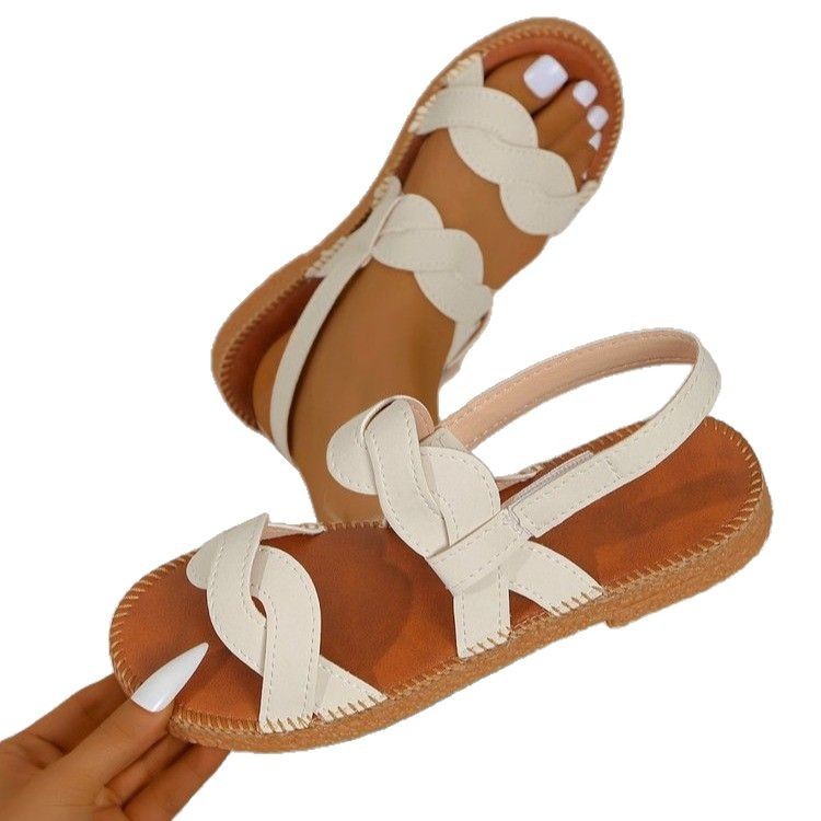 Woven Fashion Flat Summer Shoes - Women's Breathable Casual Sandals