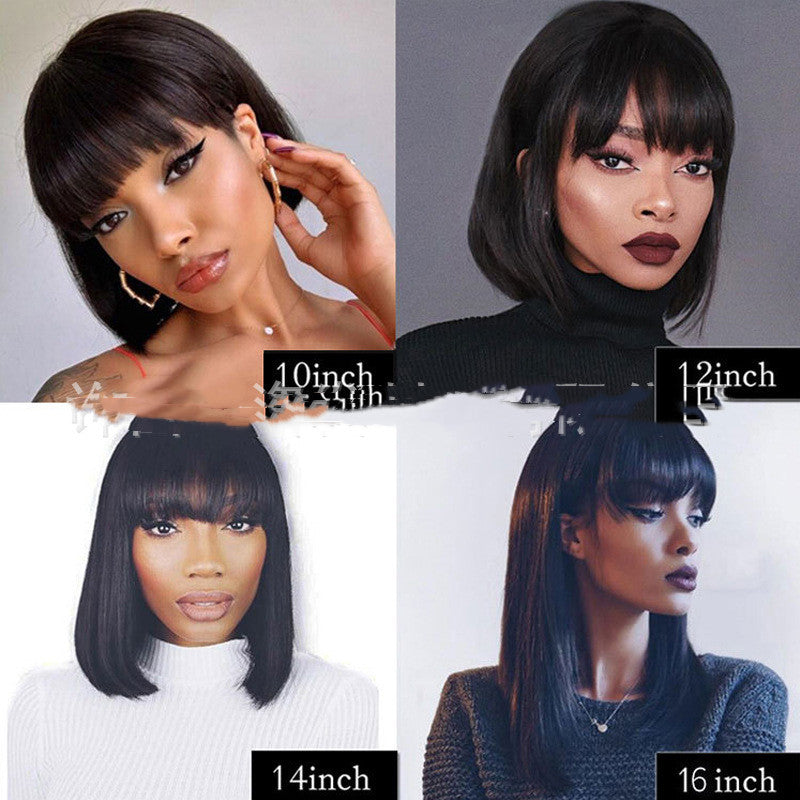 Bob Wig with Bangs - Synthetic Style
