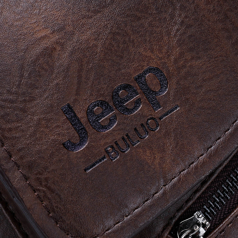 Large Capacity Computer Bag Synthetic Leather Shoulder Bag With Polyester Lining Black Brown Khaki