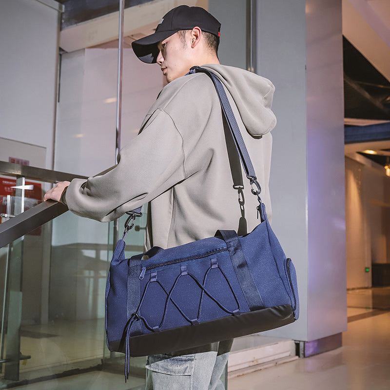 Korean Style Simple Large Capacity Underarm Tote Bag Unisex Travel 20 to 35L Breathable Oxford Cloth