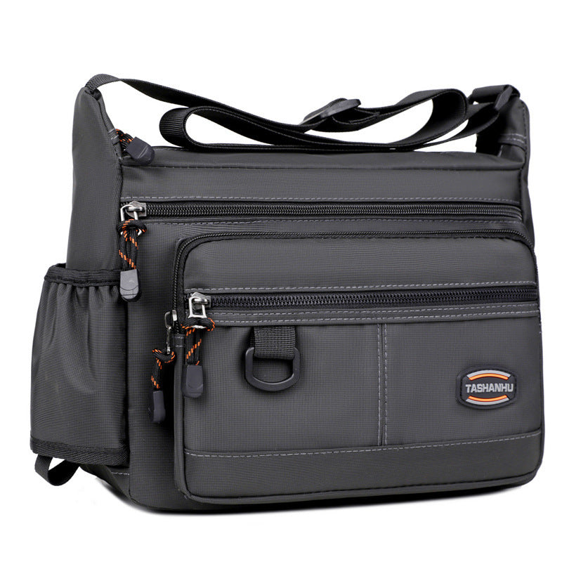 Men's Large Capacity Casual Shoulder Messenger Bag Oxford Cloth 12 Inch for Travel Work and Daily Use