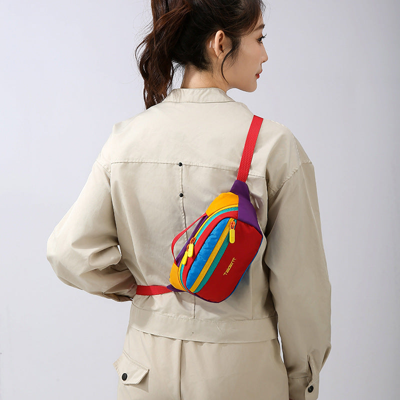 Outdoor Leisure One Shoulder Handbag Waist Bag Nylon 2L Dopamine Color Crossbody Utility Purse