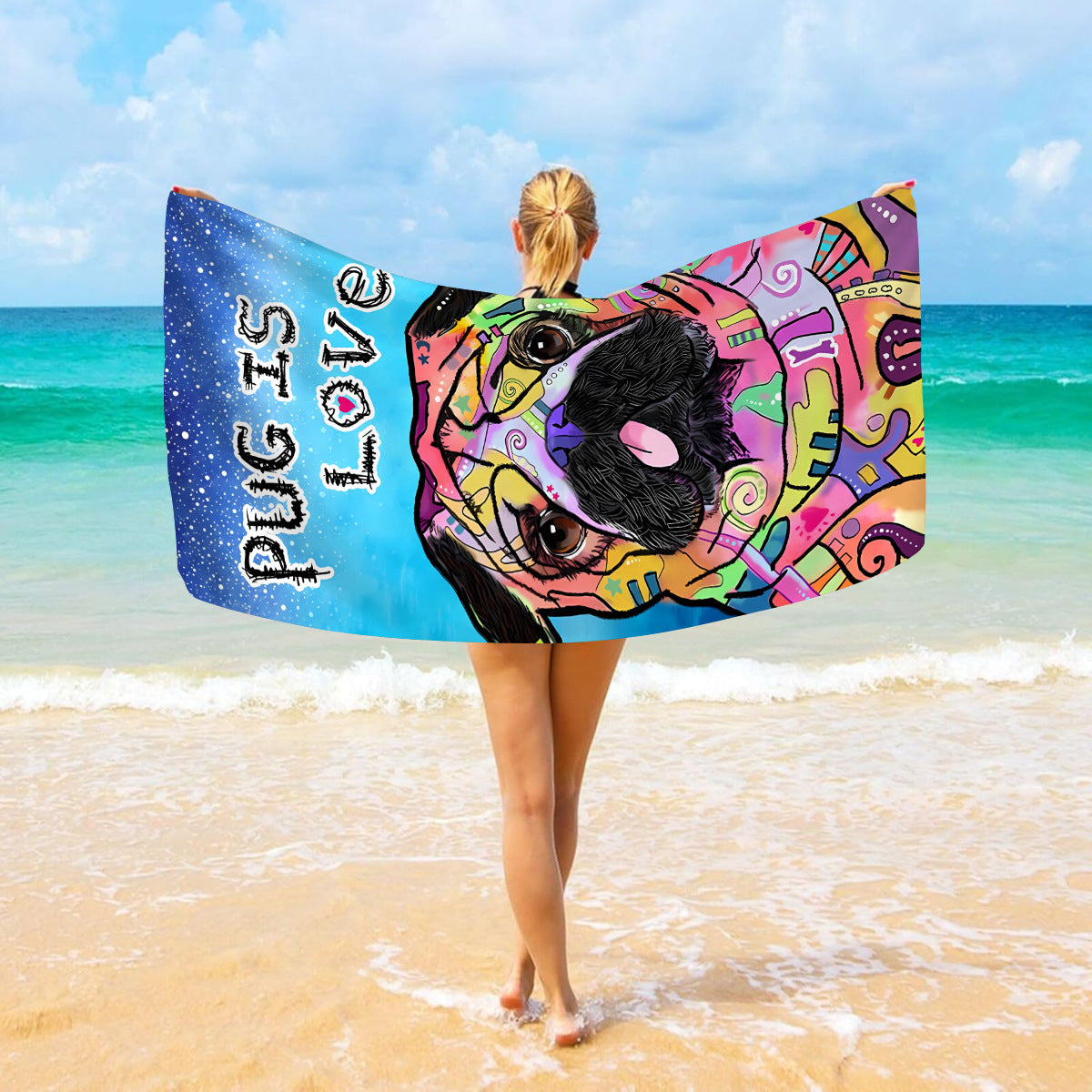 Quick-drying Microfiber Beach Bath Towel Double-sided Velvet