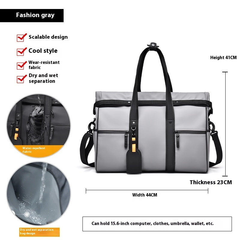 Waterproof Sporty Handheld Luggage Bag With Dry Wet Separation 36 to 55L PU 41x23x44cm