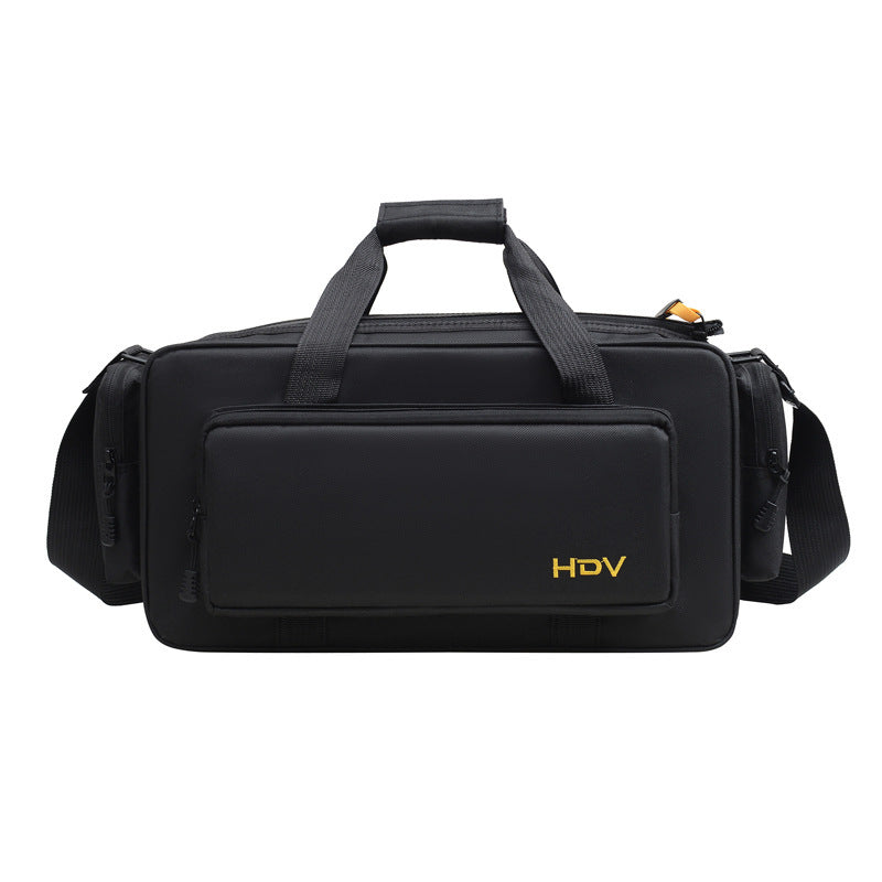 Old Fashioned Shoulder Photographic Equipment Bag for Vidicon Cameras Black Solid Color Anti Theft Wear Resistant