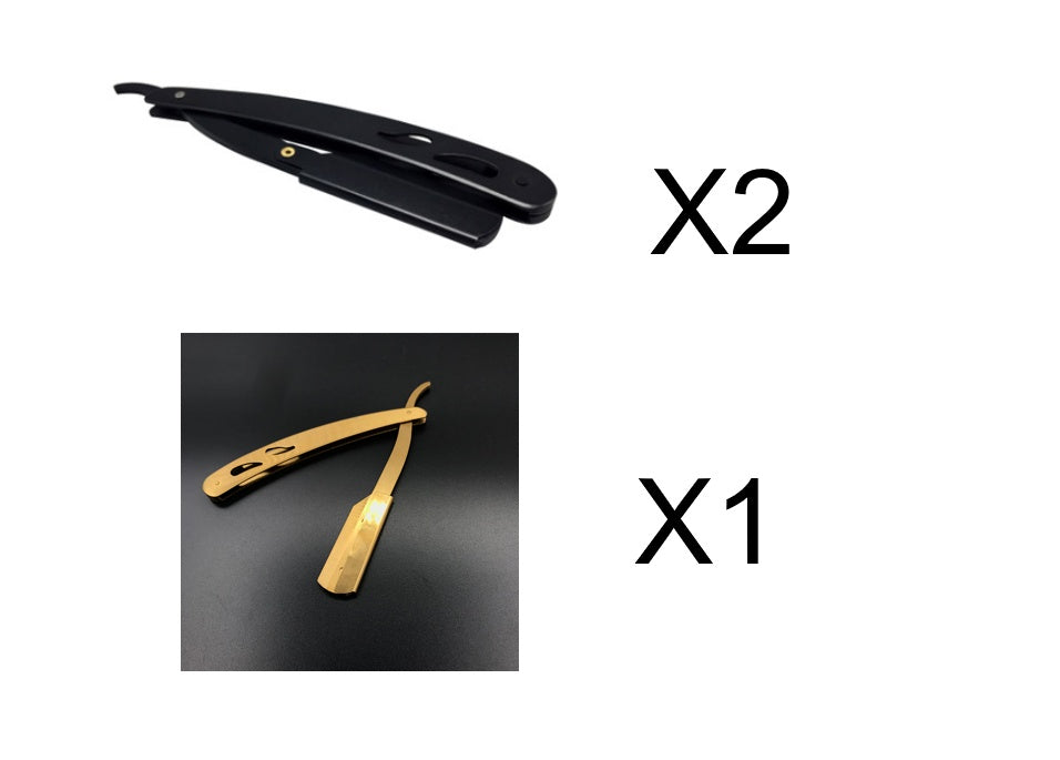 Stainless Steel Razor With 10 Blades Professional Straight Razor For Smooth Clean Shave