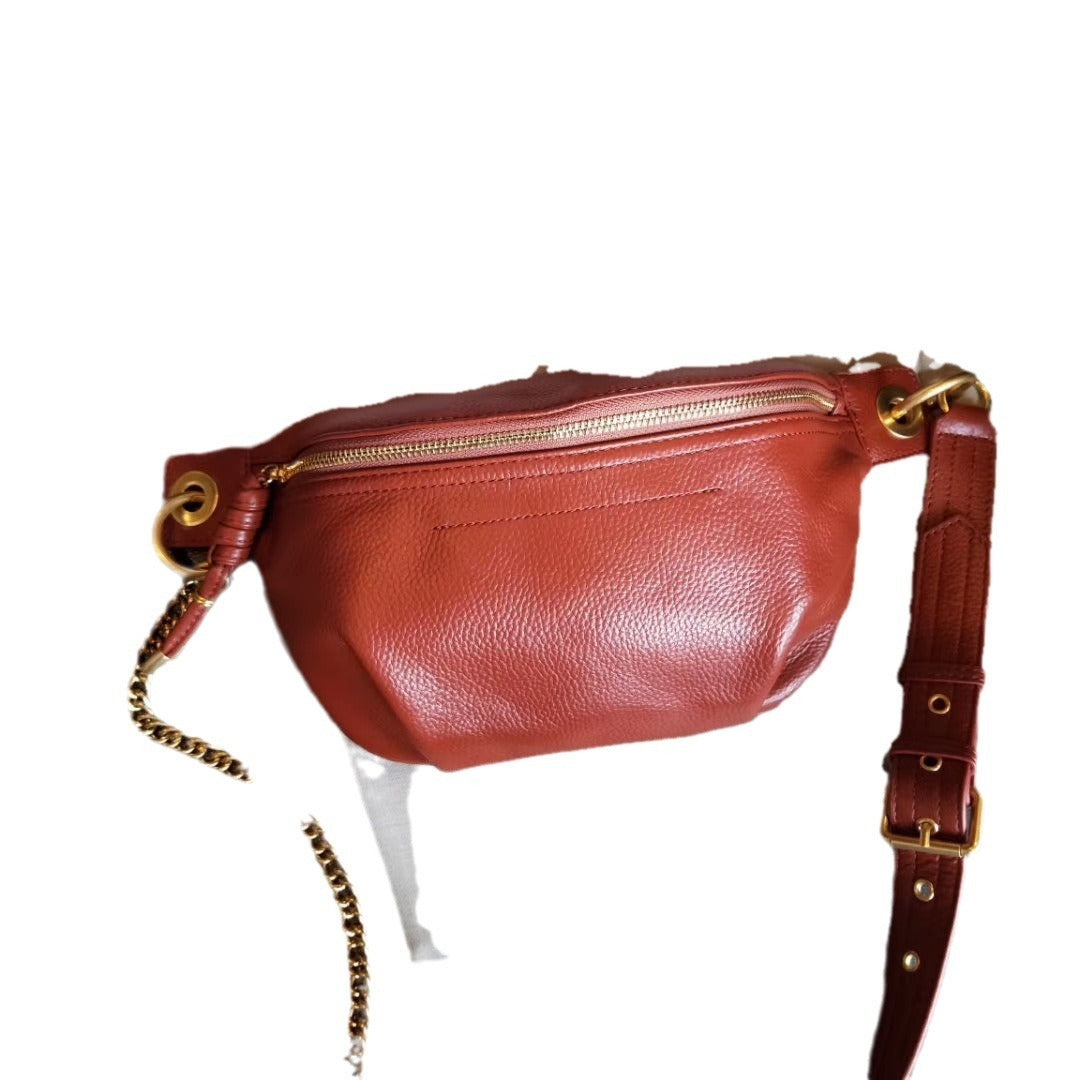 New Fashion Trendy Genuine Top Layer Cow Leather Messenger Bag With Wide Shoulder Strap For Daily Use Horizontal