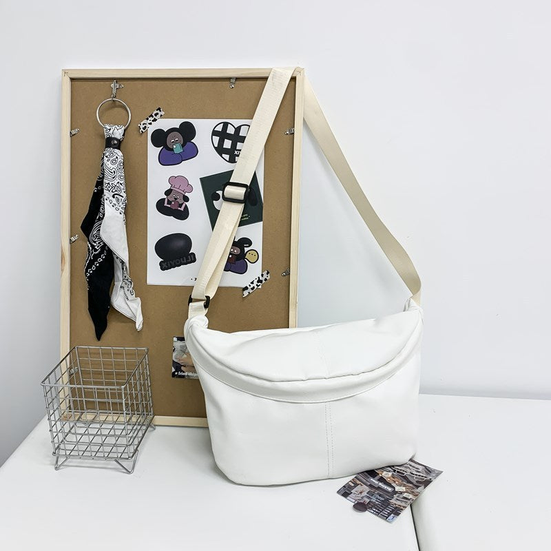 Retro Fashion Large Capacity Mens PU Crossbody Bag Brown Black White Waterproof Wear Resistant 50x29x3 cm