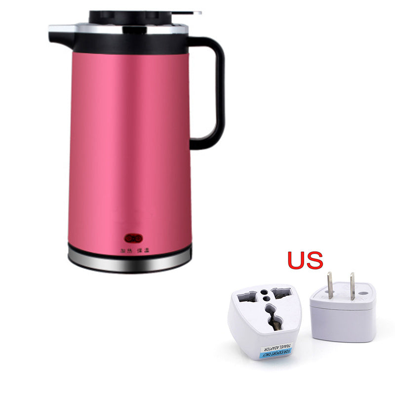 Compact Electric Kettle 2L Double Insulated Stainless Steel With Scale Window And Push Button Operation 1000W