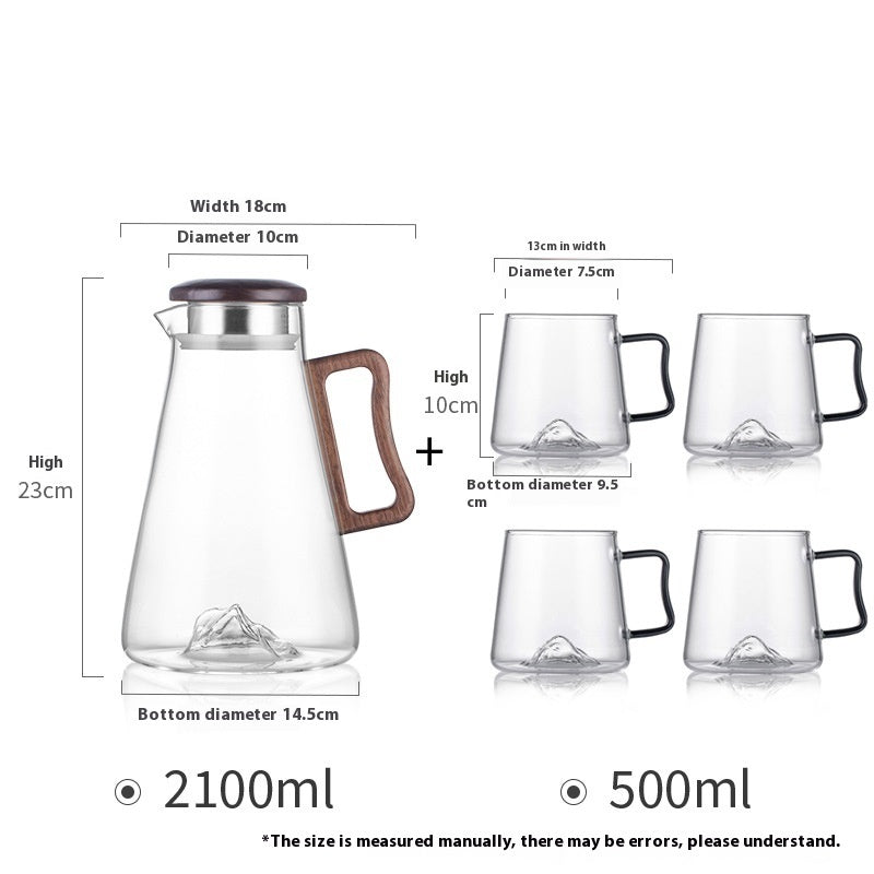 Household Borosilicate Glass Cold Water Bottle Large Capacity
