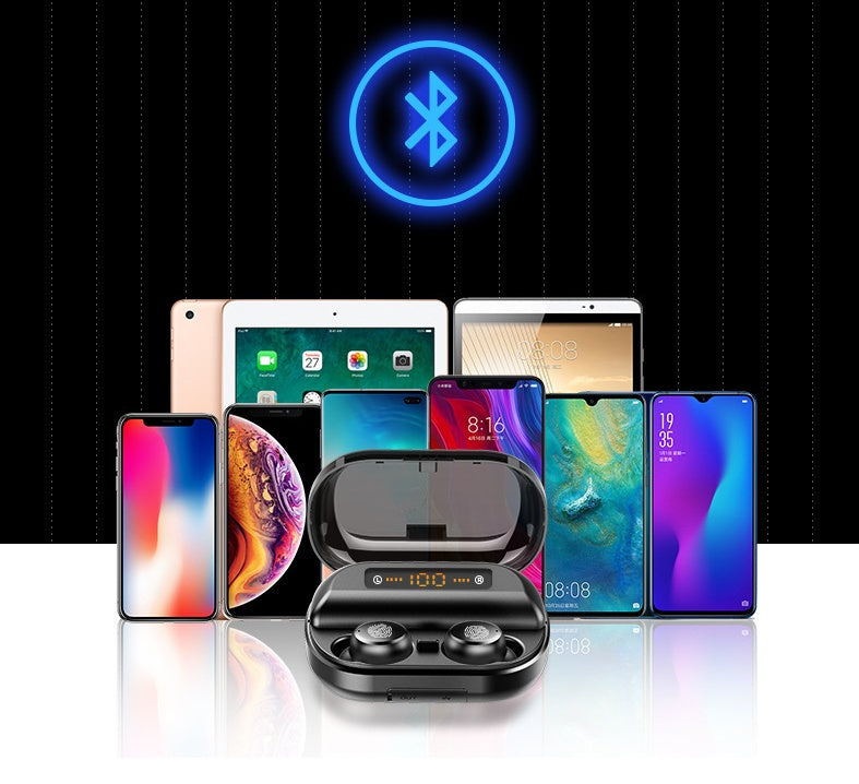 V11 Bluetooth Earphone With Digital Display And Touch 5.0 Black 4000mAh Battery Case With A2DP AVRCP HFP HSP SPP PBAP