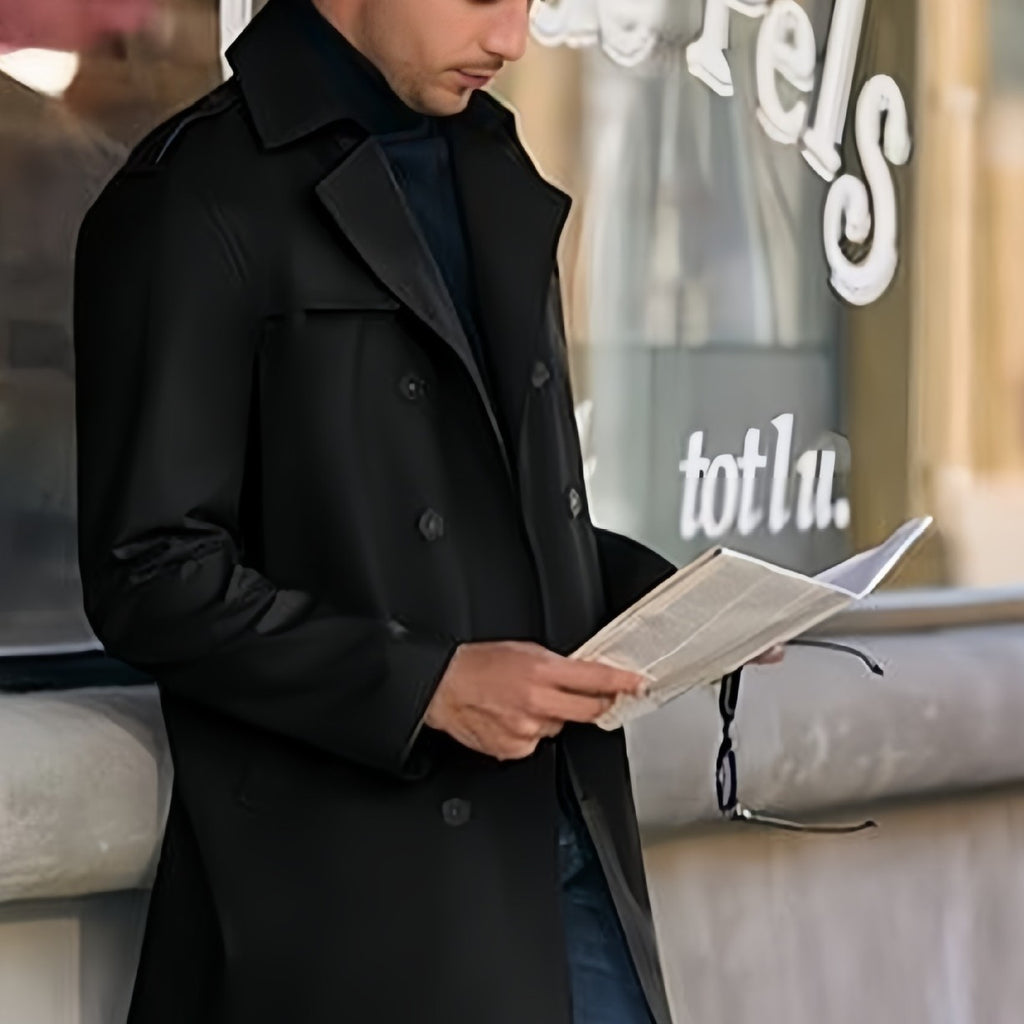 Men's Coat Mid-length Double Breasted European And American
