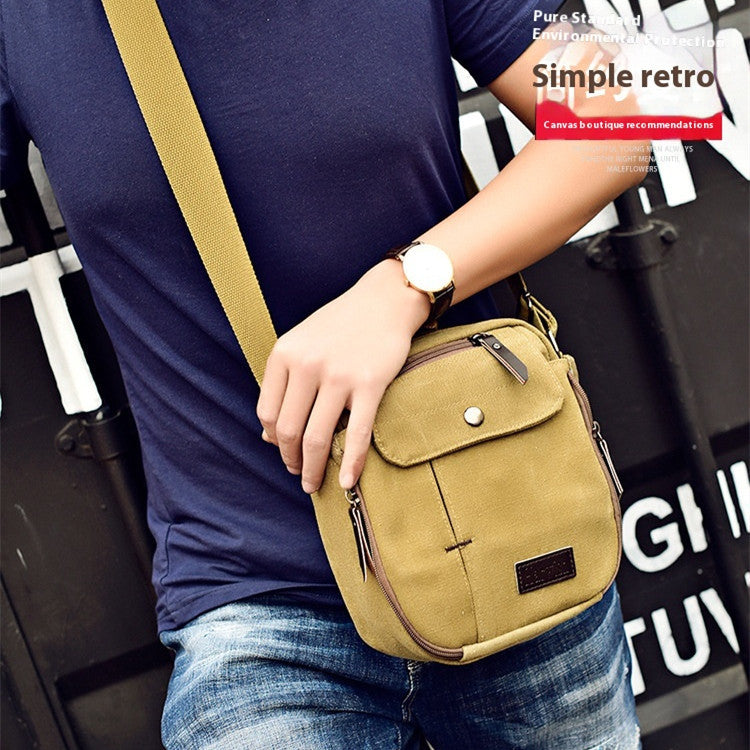 Casual Small Crossbody Korean Style Canvas Shoulder Bag For Men Urban Minimalist Design