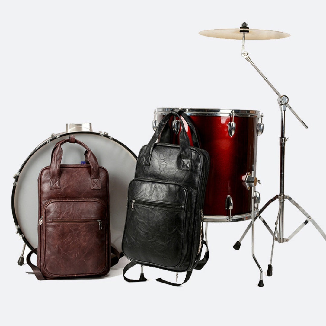 Simple Thick PU Leather Waterproof Backpack Retro Style for Men and Women Black Brown