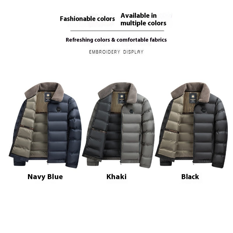 Men's Winter Business Casual Lapels Fur Collar Coat