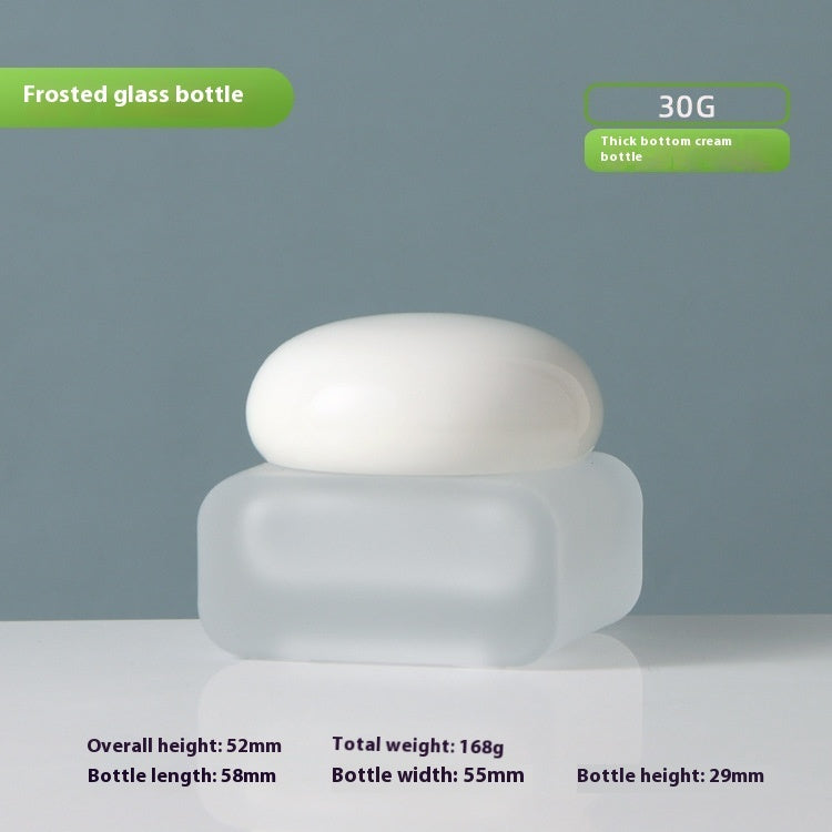 Press Spray Glass Bottle Empty for Cream Lotion Cosmetic with Pump Head 1pc NICKA Subpackage