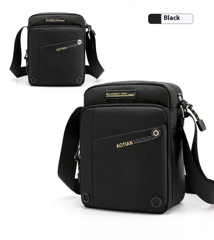 Men's Shoulder Crossbody Bag Outdoor Travel Waterproof Ultra Lightweight Wear Resistant Oxford Cloth Personalization