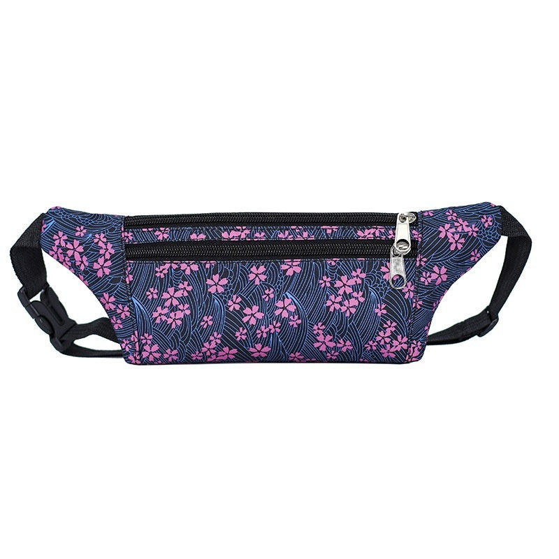 Men Outdoor Running Crossbody Phone Bag Multi Functional Floral Pattern Waterproof Oxford Cloth