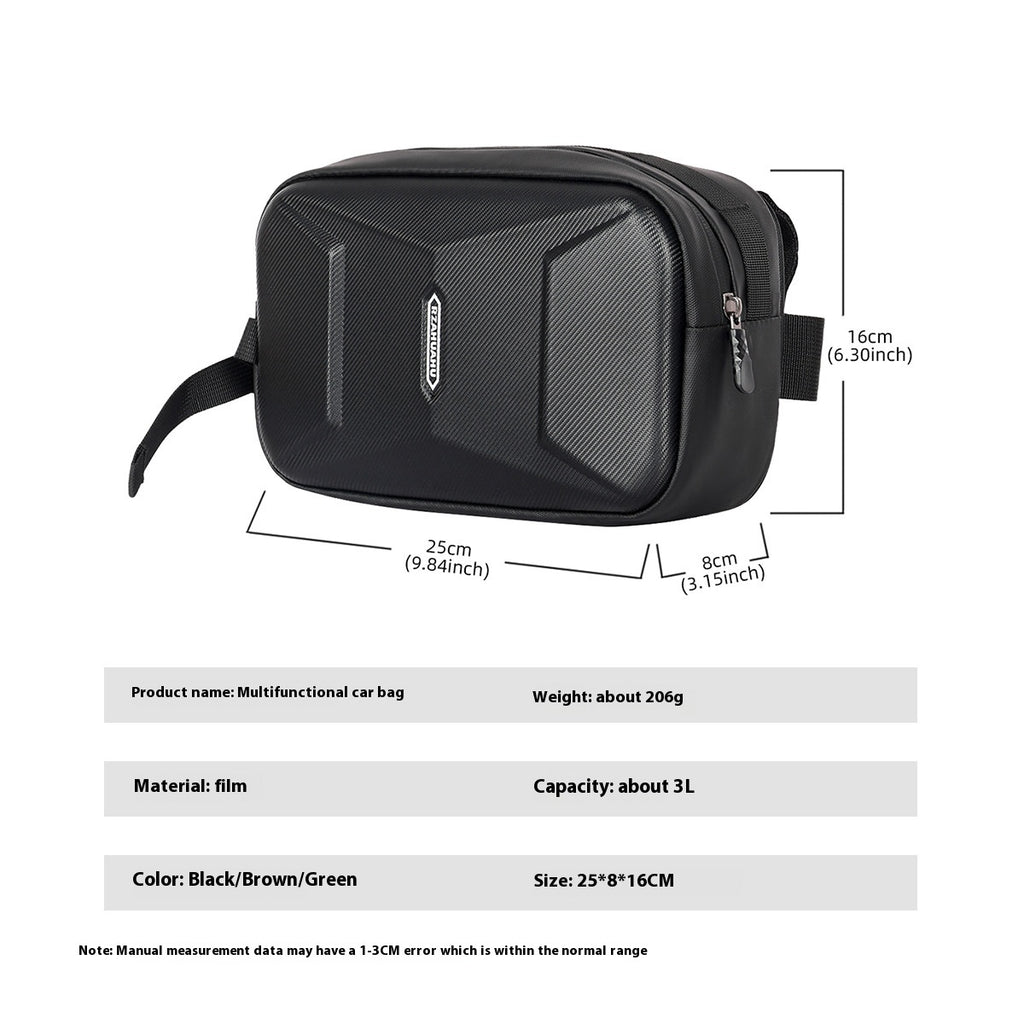 New Large Capacity Front Mountain Bike Pannier Bag Hard Shell Crossbody 3L Polyester Green Black Brown