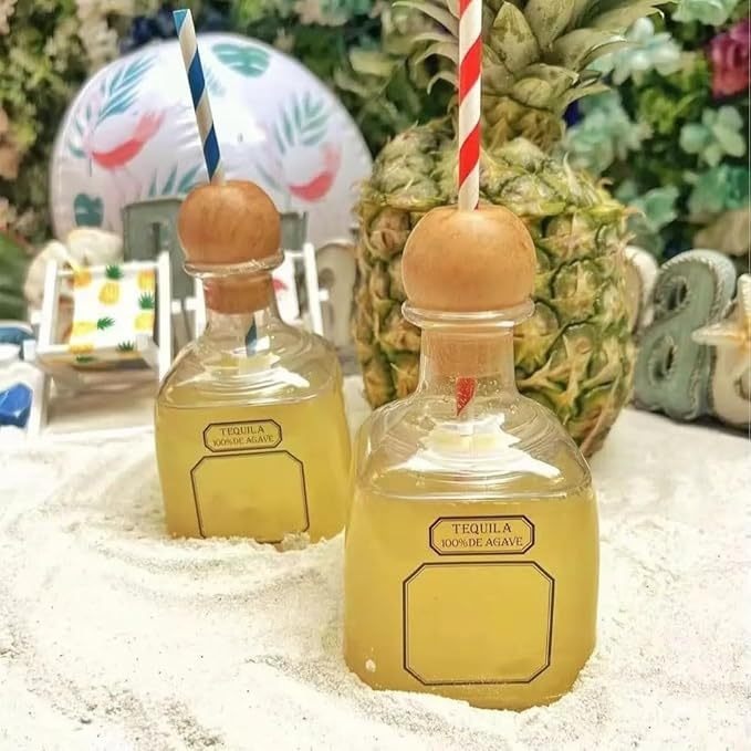 Reusable Cup Mini Agave Wine Bottle With Wooden Plug