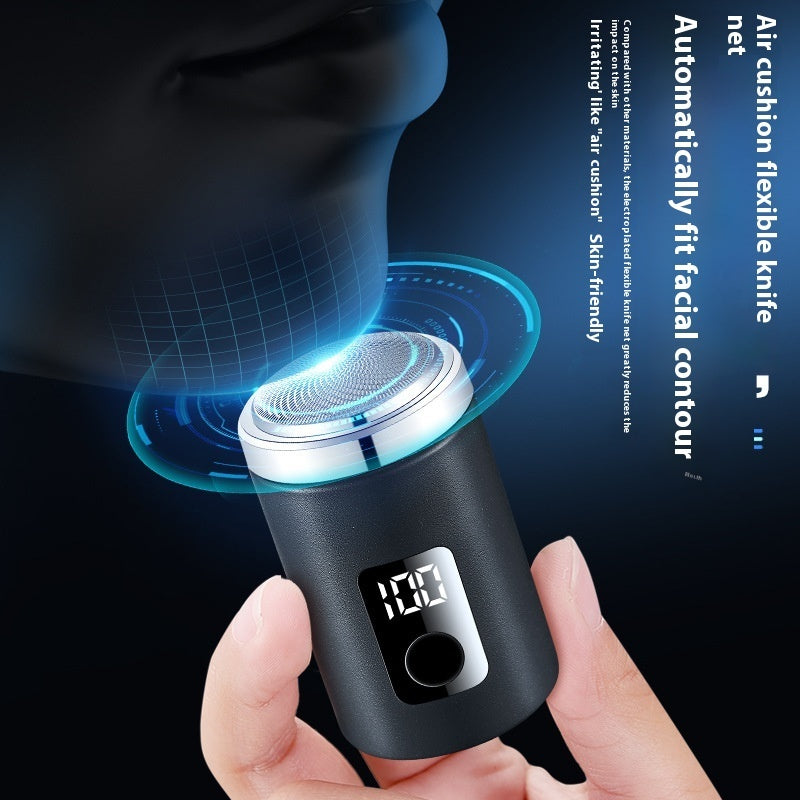 Mini Electric Shaver with Power Display - Rechargeable Men's Grooming