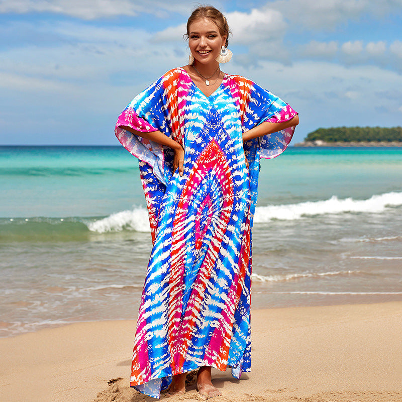 Rayon Print Bikini Swimsuit Cover Up Sun Shirt