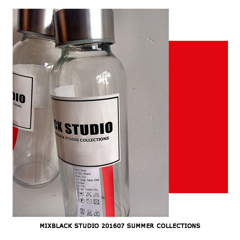 Premium Glass Water Bottle 400ml - Transparent Round Design