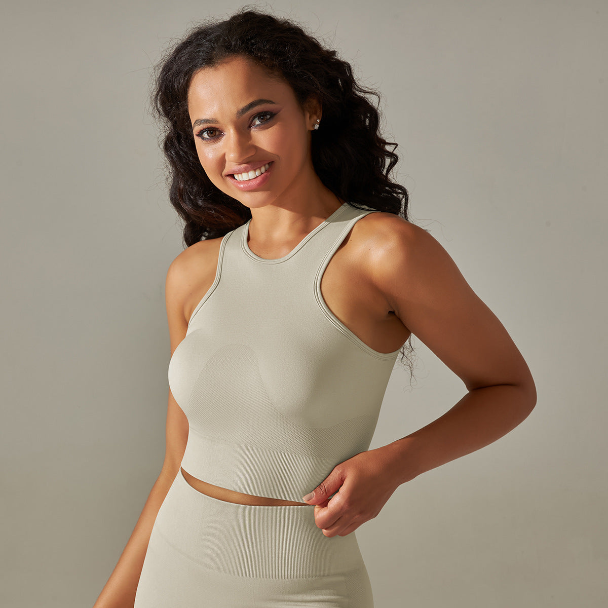 Solid Color Running Workout Clothes Pullover Top Tight Fit with Spandex Lining for Training