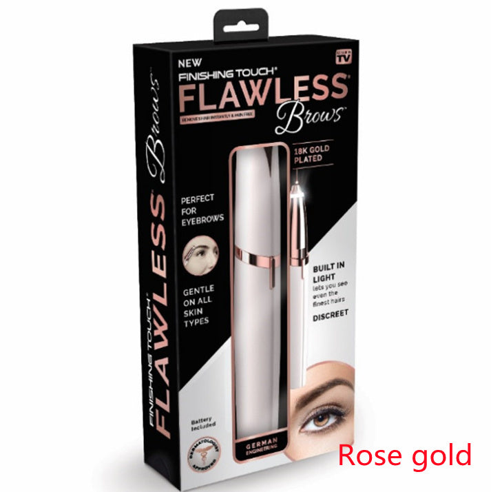 Flawlessly Brows Electric Eyebrow Remover With 18K Gold Plated Head Dermatologist Approved Pain Free Touchups