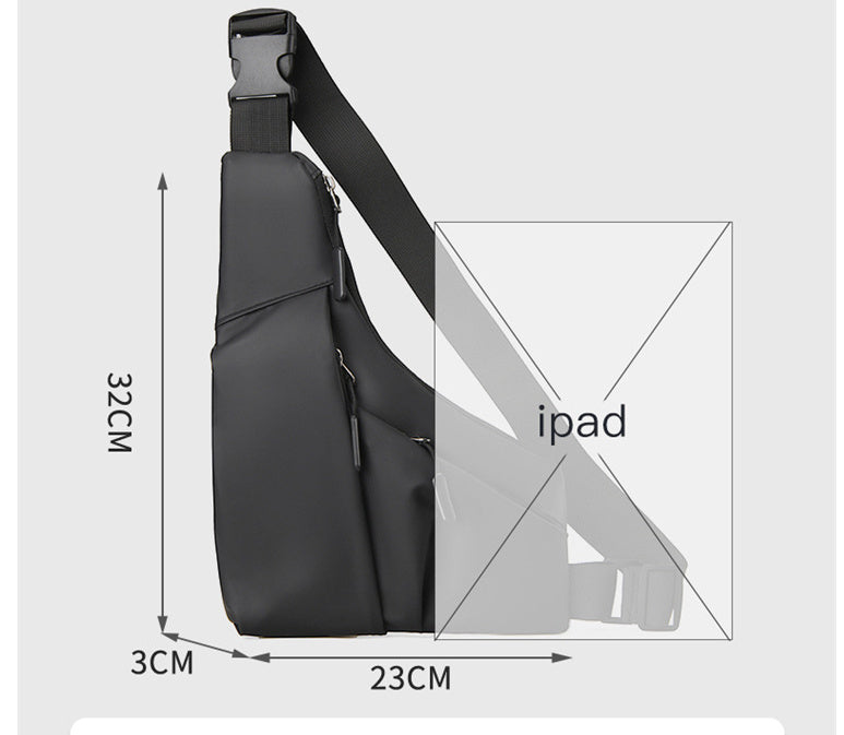 Waterproof Burglar Proof Next To The Skin Sunday Bag Triangle Bag For Men Crossbody Style In Gray Or Black