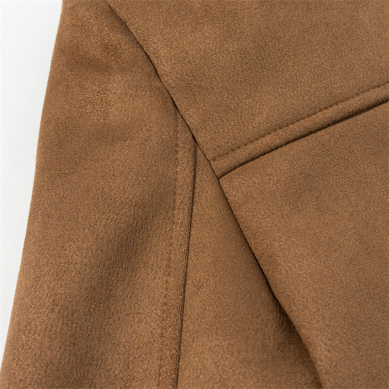 Loose Pockets Male Long Sleeve Suit Coat