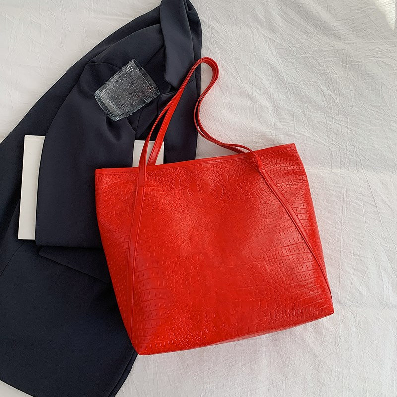 Retro PU Leather Tote Bag – Large Capacity Underarm Shoulder Bag | 8 Colors