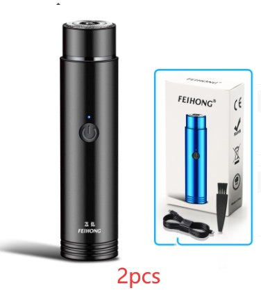 Mini Electric Shaver Portable Car Rechargeable Cordless Razor With Double Blade Pop Up Trimmer