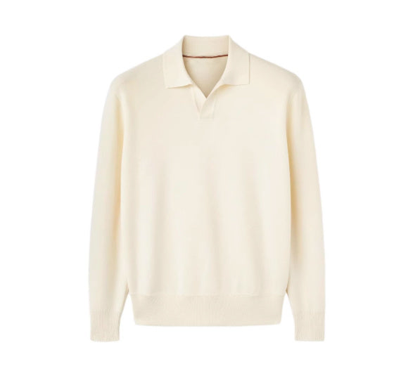 Old Money Style Pure Wool POLO Sweater