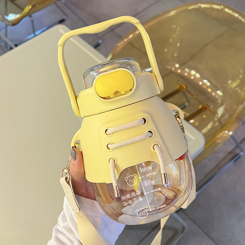 Sports Water Bottle Cup with Backstrap Rope PC Material 1200ml 1700ml 2200ml Korean Version