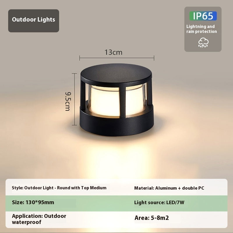 Outdoor Aluminum Wall Pillar Lamp - Weather Resistant Exterior Lighting