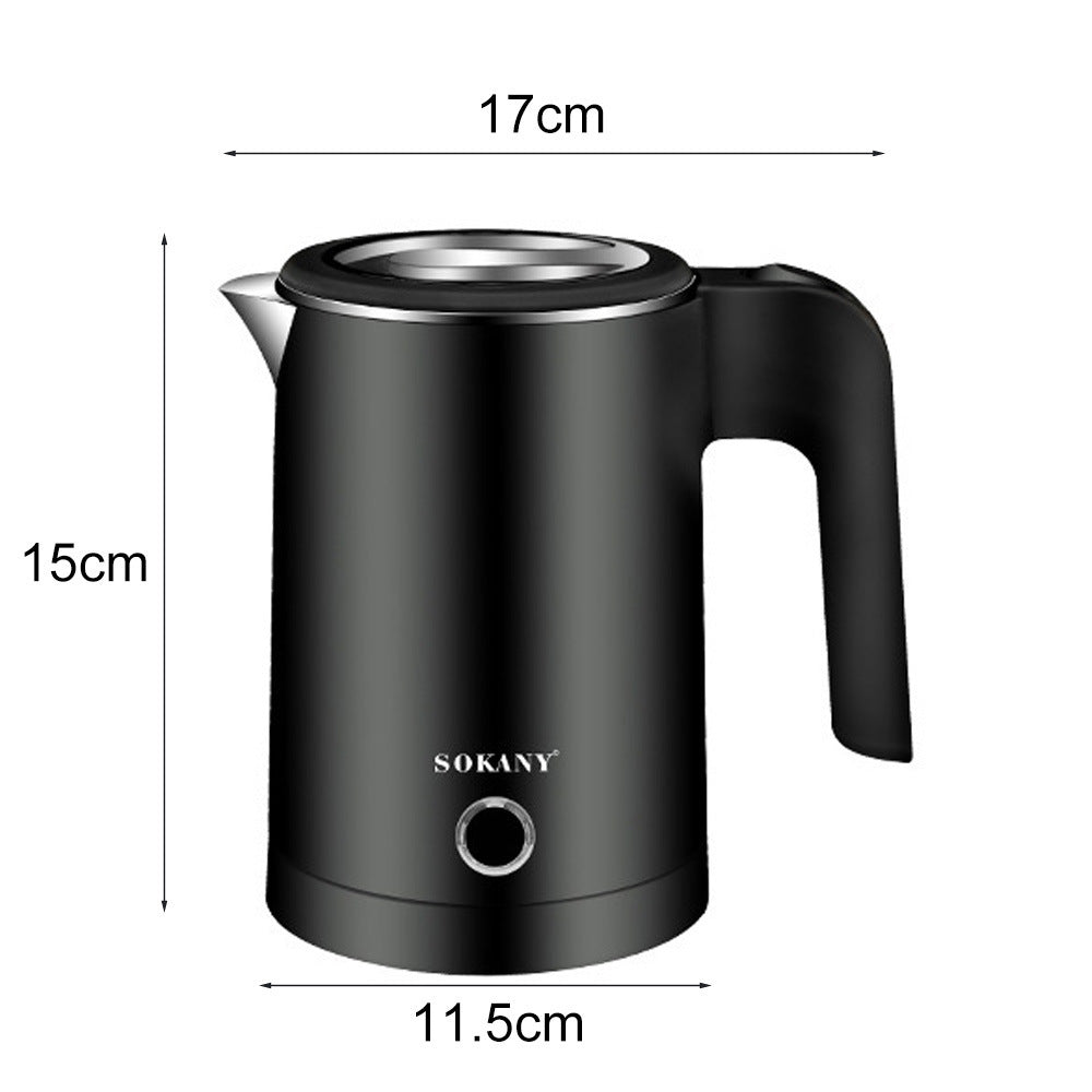 Home Dormitory Stainless Steel Electric Kettle 600W Fast Boiling Anti Dry Burn Safety Button Operation