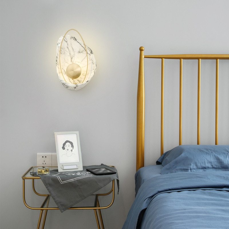 Shell Marble Wall Lamp - European Style LED Wall Sconce