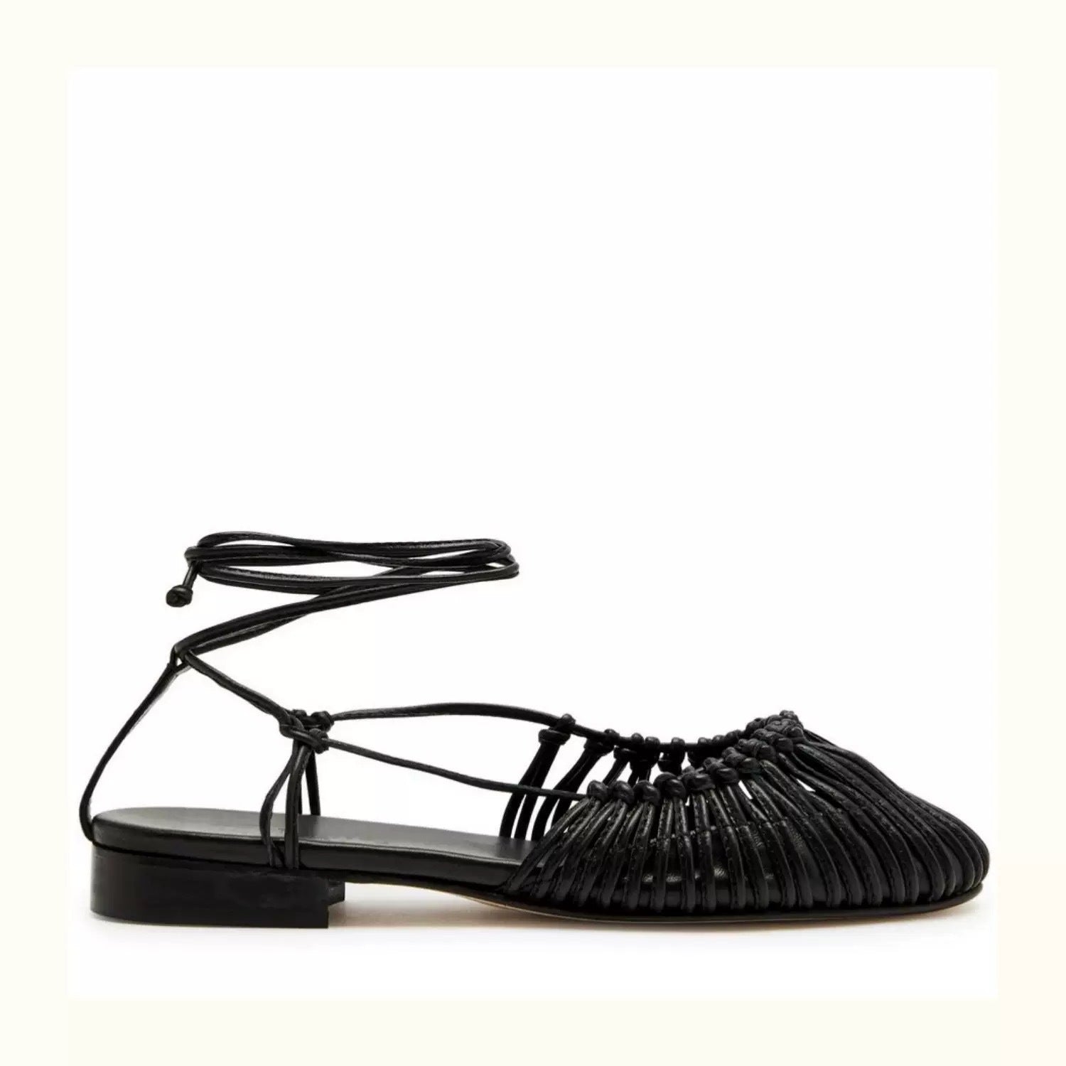 Niche Handmade Weave Vintage Genuine Leather Twine Grip Sandals