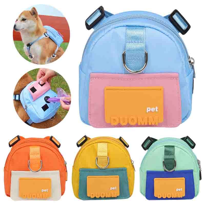 Pet Snack Storage Bag Large Capacity Multifunction Pet Backpack With Adjustable Harness For Travel Hiking Walking