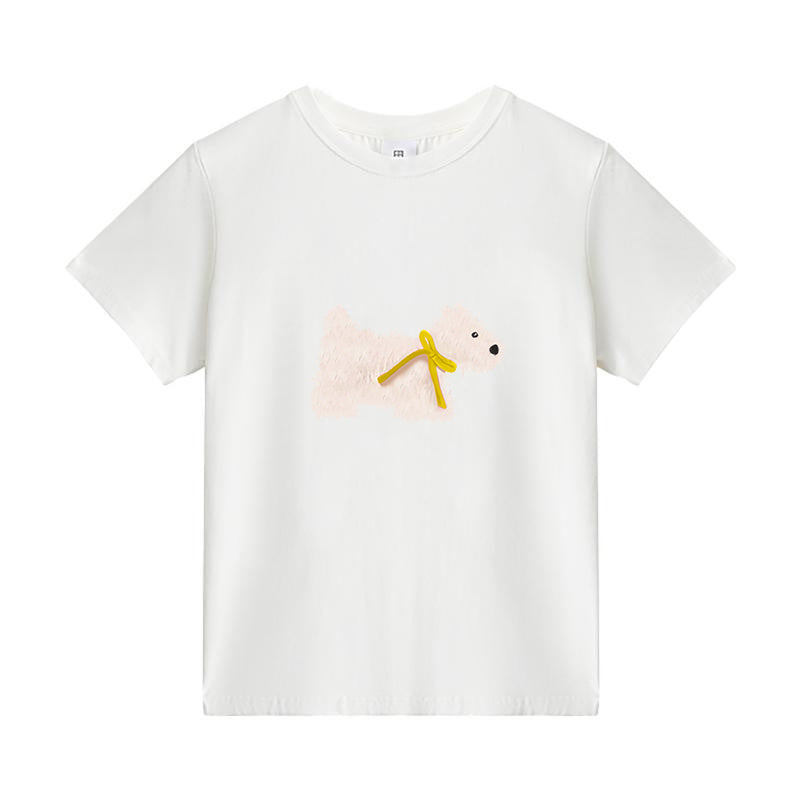 Korean Style Sweet White Shoulder Women's T-shirt