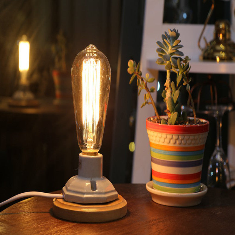 Retro Ceramic Table Lamp with Dimming Switch - Vintage Style Lighting
