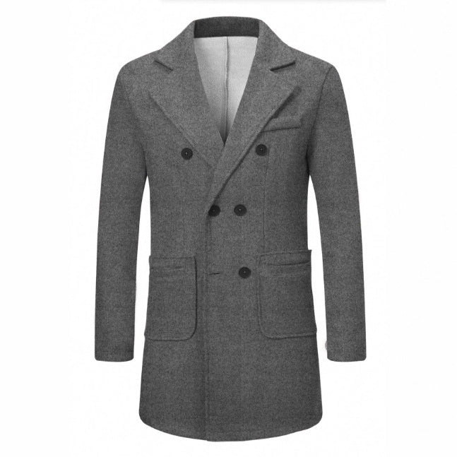 Men's Woolen Coat Woolen Coat Casual Trench Coat