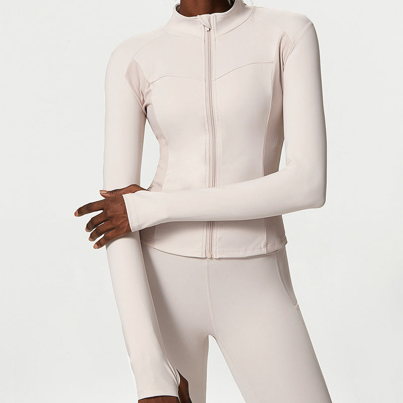 Autumn Winter Nylon Workout Jacket Striped C146 Design For Running And Training Gear